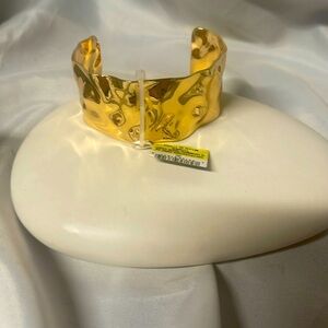 I.N.C. INC hammered gold wide cuff bracelet NWT